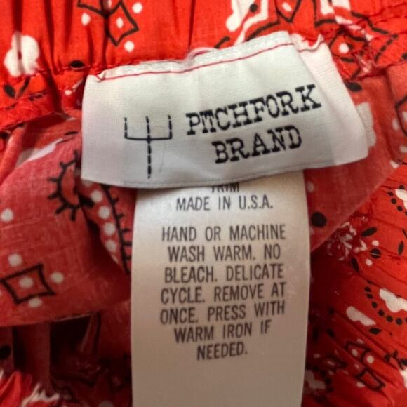 Vintage Pitchfork Brand Square Dancing Western Country Cowgirl Red Bandana Skirt - Picture 3 of 4